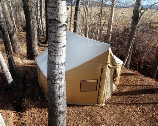 Montana Lodge 14x17 Glamping Tent in Wooded Area