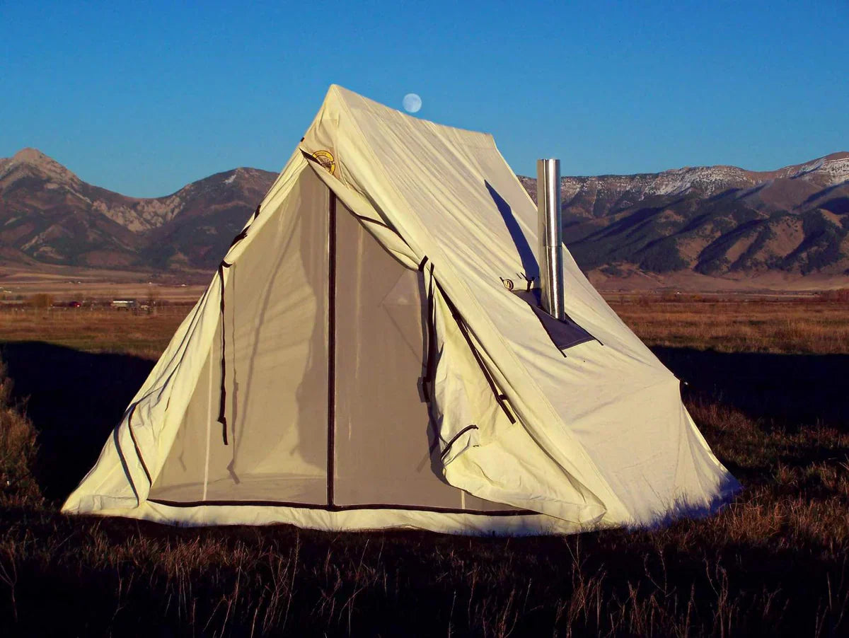 The Montana wedge tent set up for solo camping in the wilderness