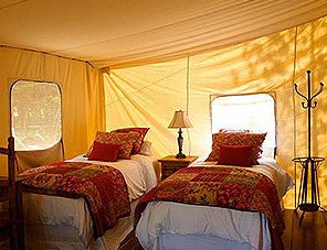 Wall Tent Shop glamping tent with 2 beds