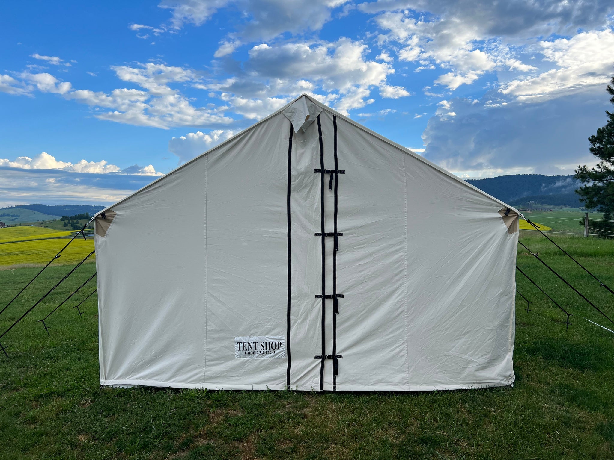 Glamping Tent Package - Tent, Angle Kit, Fly, & Stove