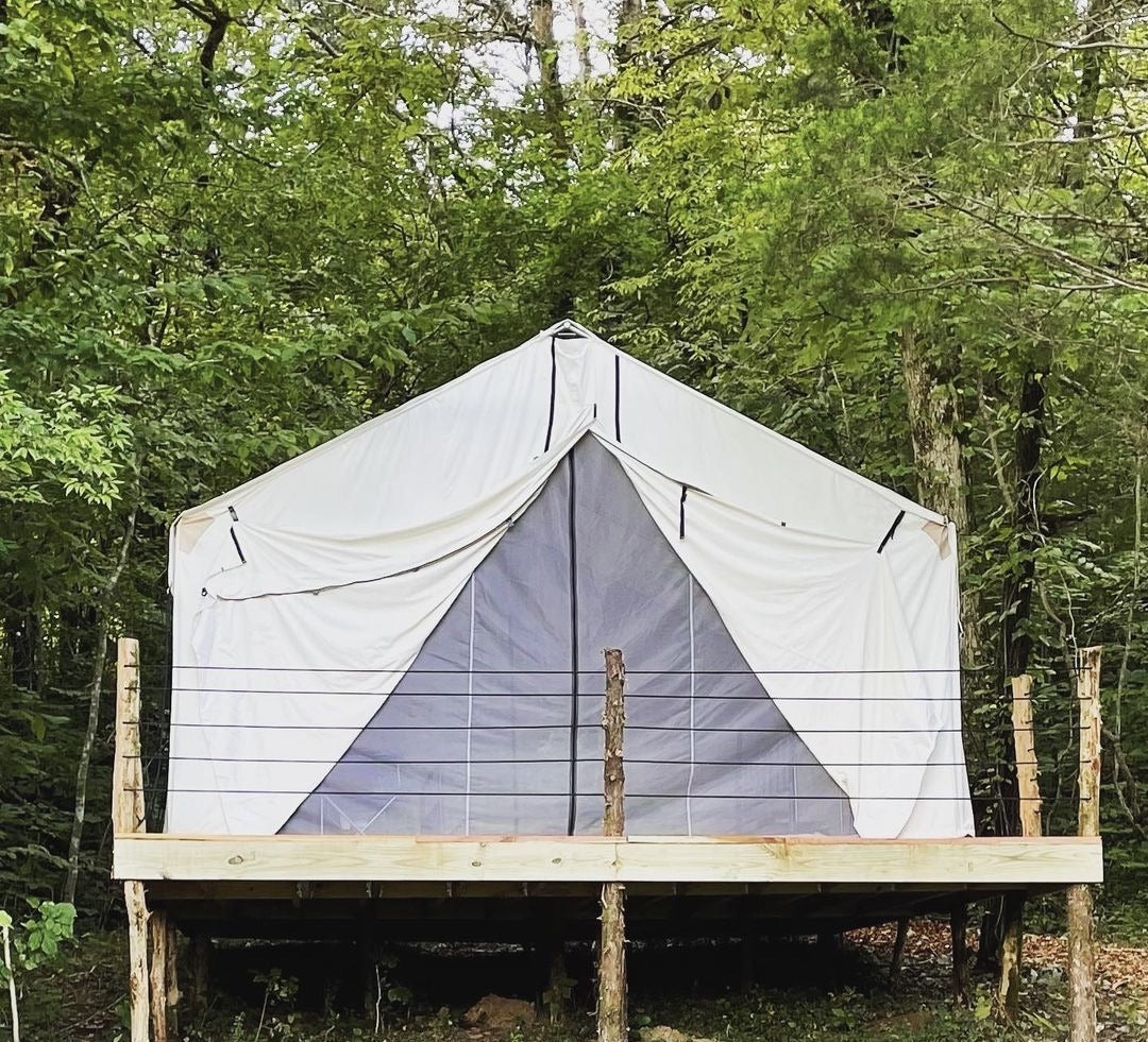 Glamping Tent Package - Tent, Angle Kit, Fly, & Stove