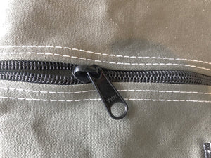 Zipper on frame bag.