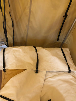 Bedroll in tent