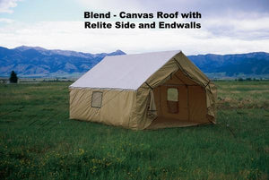 Montana Canvas Blend Tent with Mountains in Background