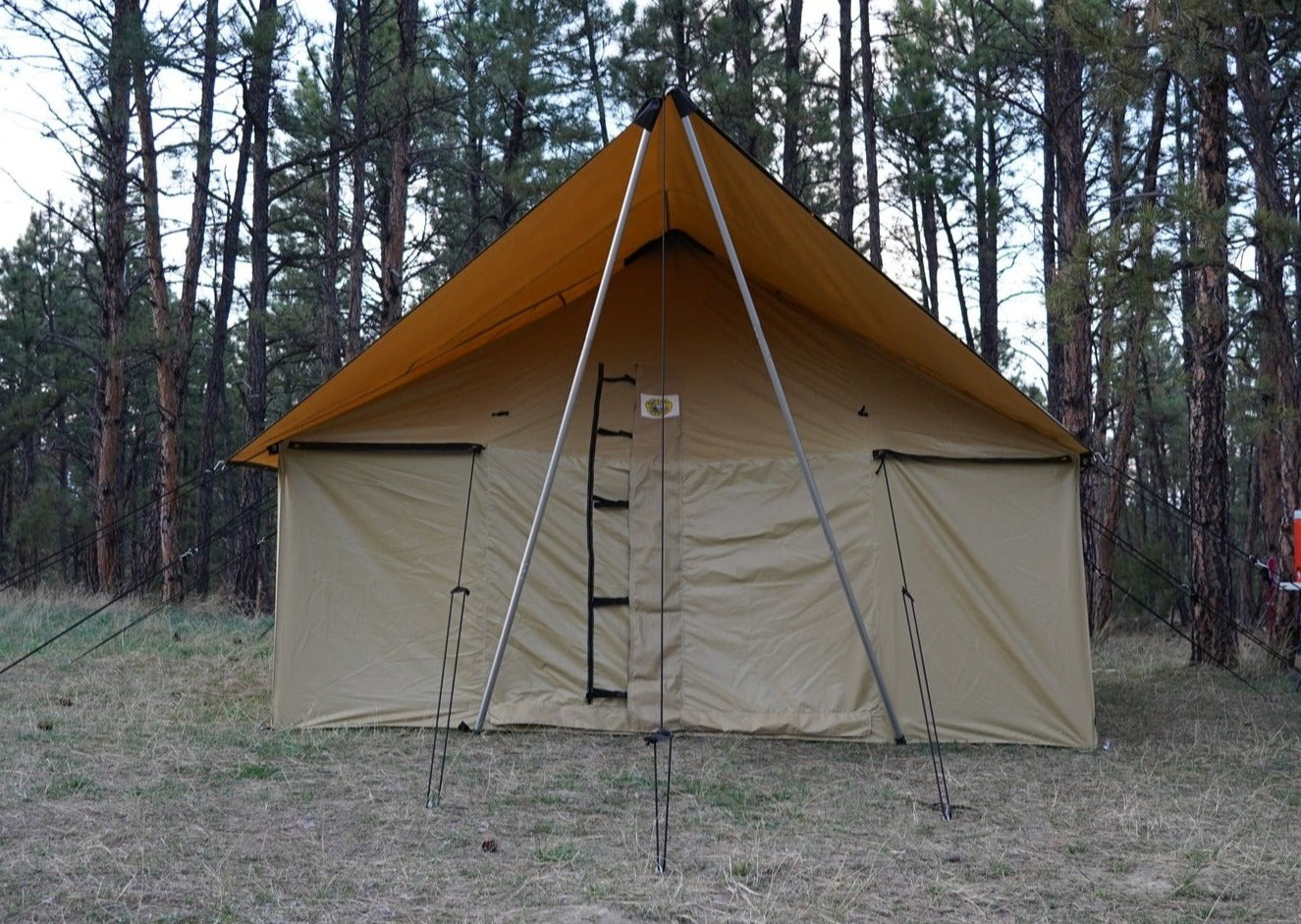 Montana Canvas Spike Tent Front View with Fly