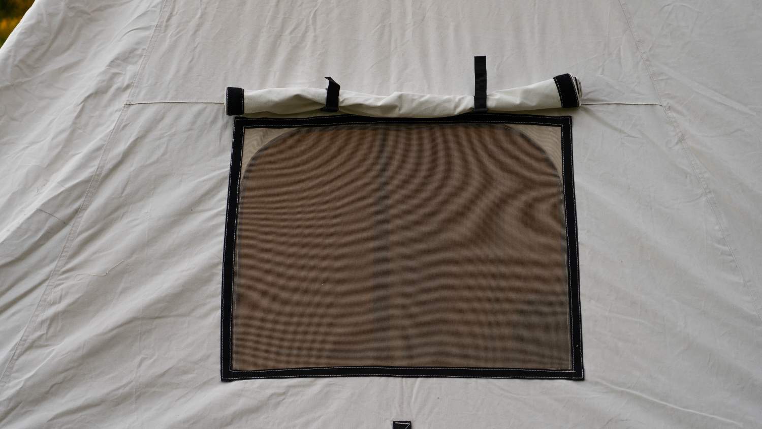 Screened Window on Back Wall of Montana Canvas Range Tent