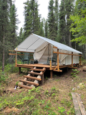 raised tent platform Glamping Tent and Complete Frame