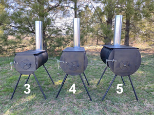 3 Sizes of Wood Burning Stoves for Canvas Tents