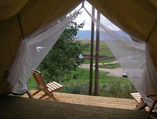 Screen Door of Luxury Glamping Tent