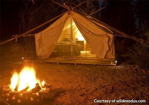 Glamping Tent by Campfire