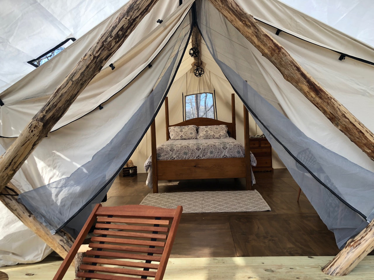 Glamping Tent on Wood Platform